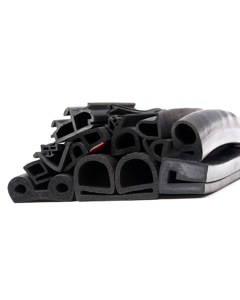 Rubber sealing strip with metal skeleton, anti-collision and sound-insulating rubber composite edge wrapping strip, U-shaped rubber sealing strip