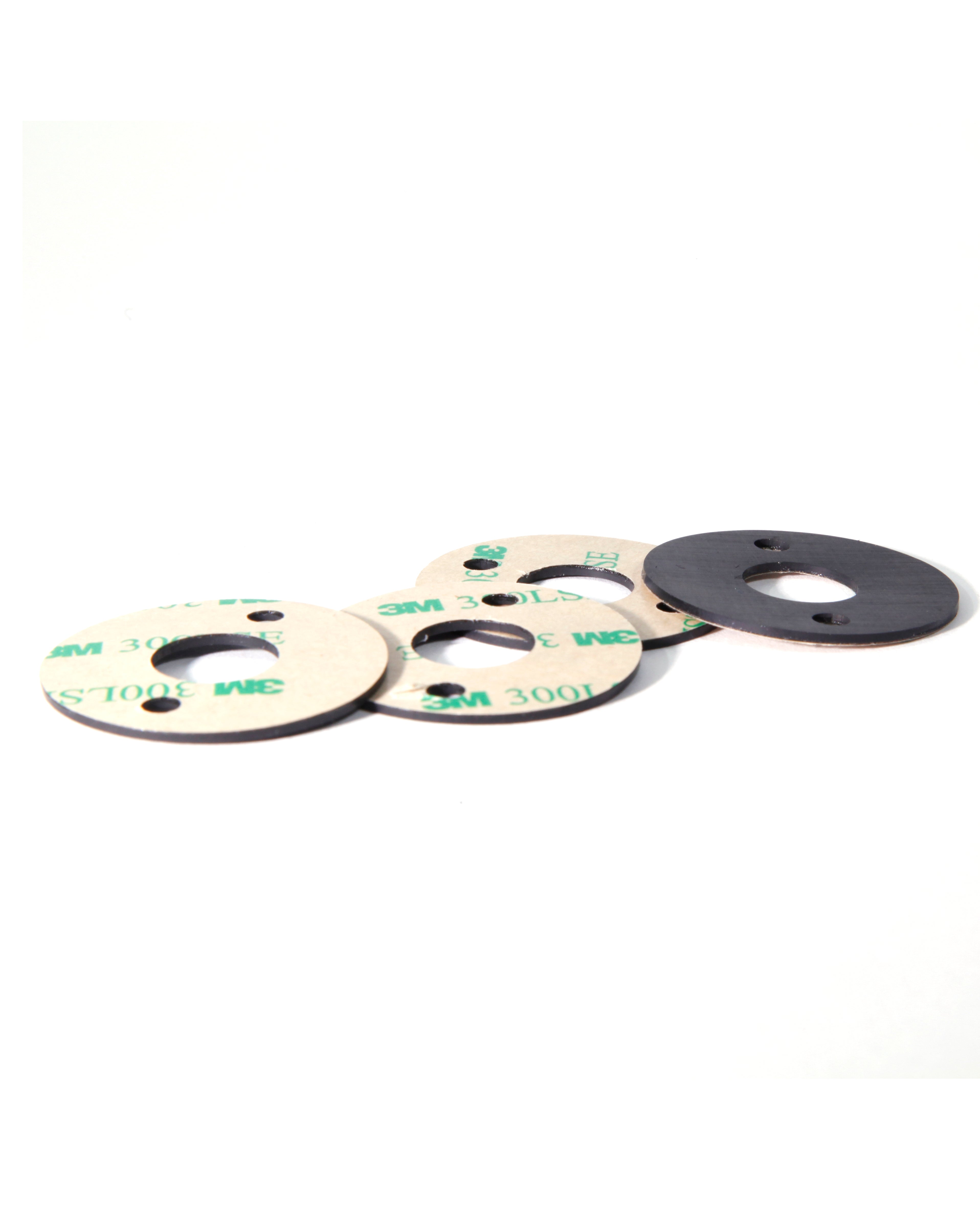 Self-stick perforated rubber pad