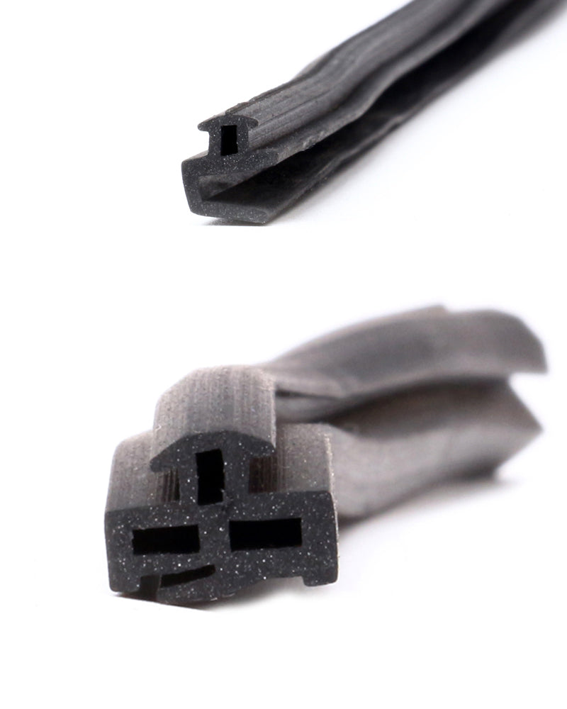 Rubber sealing strip with metal skeleton, anti-collision and sound-insulating rubber composite edge wrapping strip, U-shaped rubber sealing strip