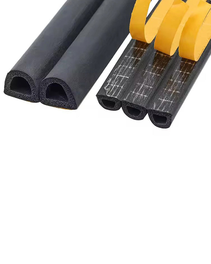 Self-adhesive foamed rubber D-shaped sealing strip; EPDM semi-circular foamed rubber strip