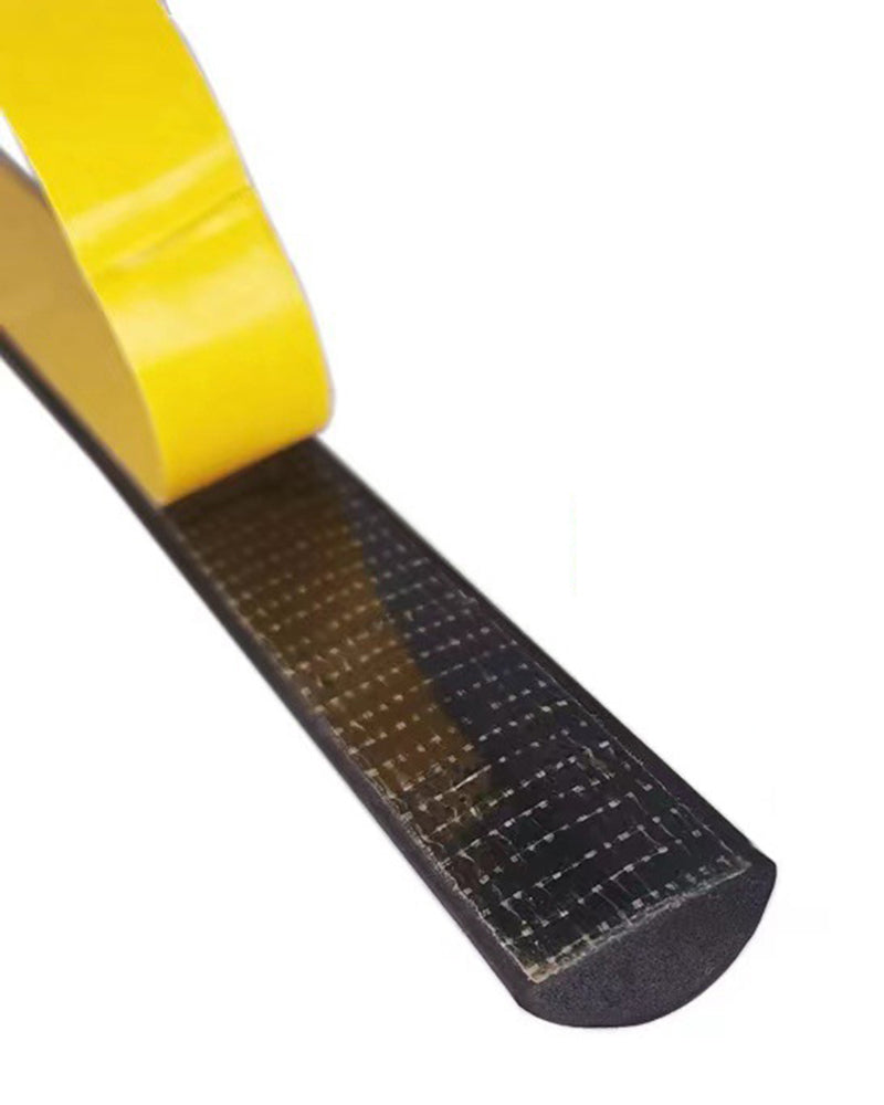 Self-adhesive foamed rubber D-shaped sealing strip; EPDM semi-circular foamed rubber strip