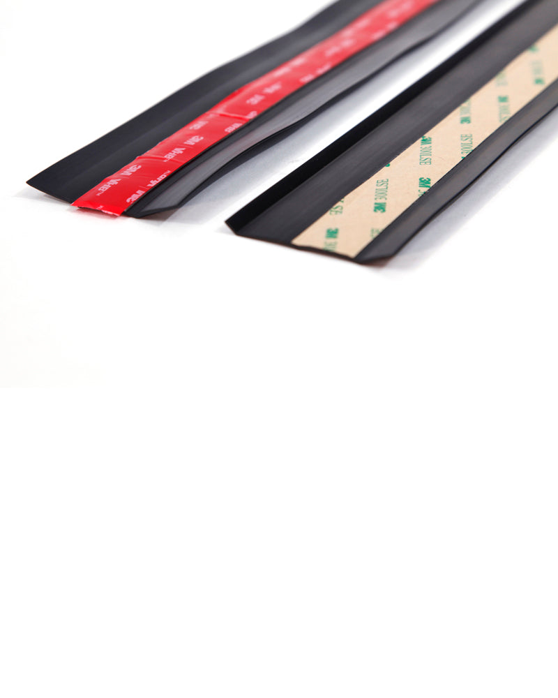 Multi-surface rubber sealing strip with adhesive backing